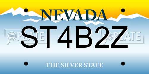 ST4B2Z Nevada License Plate