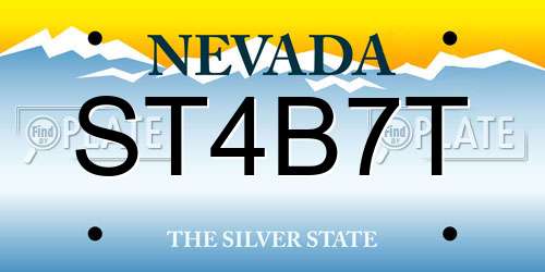 ST4B7T Nevada License Plate
