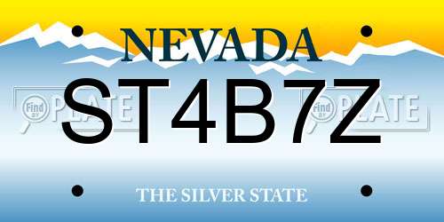 ST4B7Z Nevada License Plate