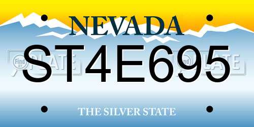 ST4E695 Nevada License Plate