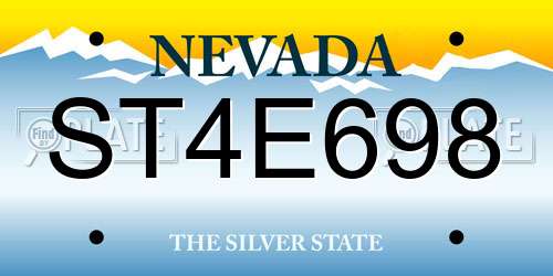 ST4E698 Nevada License Plate