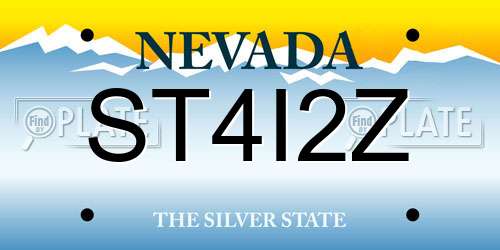 ST4I2Z Nevada License Plate