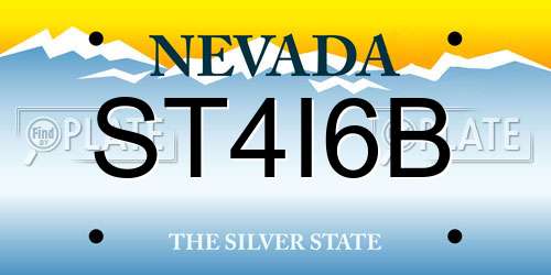 ST4I6B Nevada License Plate