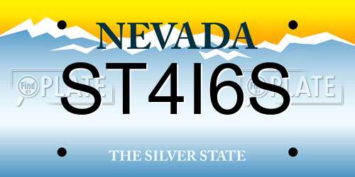 ST4I6S Nevada License Plate