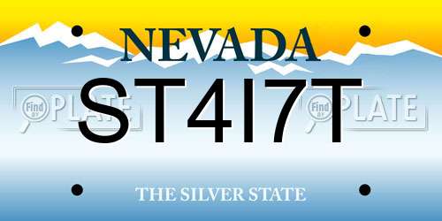 ST4I7T Nevada License Plate