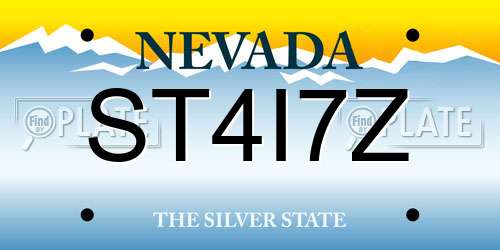 ST4I7Z Nevada License Plate