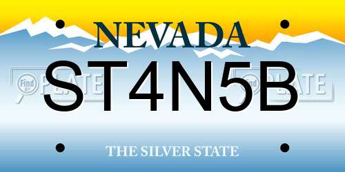 ST4N5B Nevada License Plate