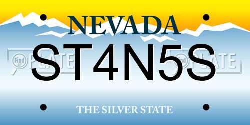 ST4N5S Nevada License Plate