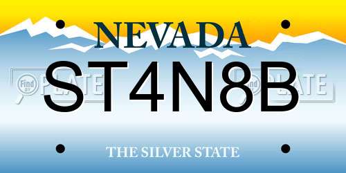 ST4N8B Nevada License Plate