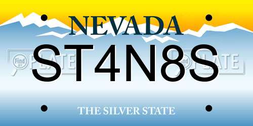 ST4N8S Nevada License Plate