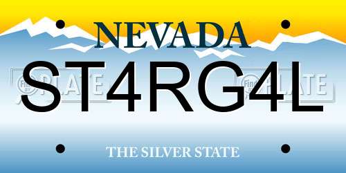 ST4RG4L Nevada License Plate