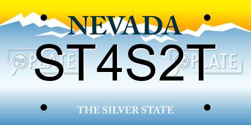 ST4S2T Nevada License Plate