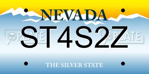 ST4S2Z Nevada License Plate