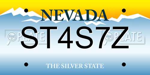 ST4S7Z Nevada License Plate