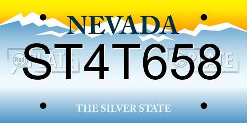 ST4T658 Nevada License Plate