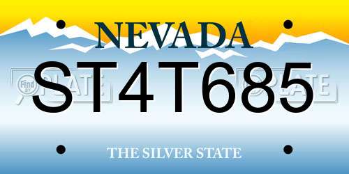 ST4T685 Nevada License Plate