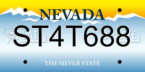 ST4T688 Nevada License Plate