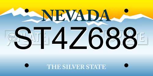 ST4Z688 Nevada License Plate