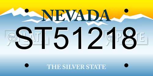 ST51218 Nevada License Plate