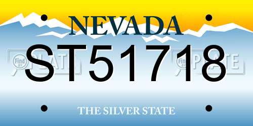 ST51718 Nevada License Plate