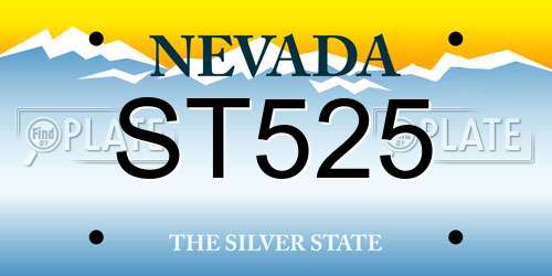 ST525 Nevada License Plate