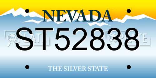 ST52838 Nevada License Plate