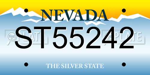 ST55242 Nevada License Plate