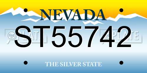 ST55742 Nevada License Plate
