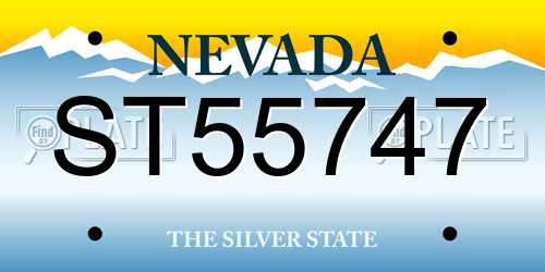 ST55747 Nevada License Plate