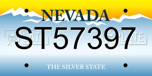ST57397 Nevada License Plate