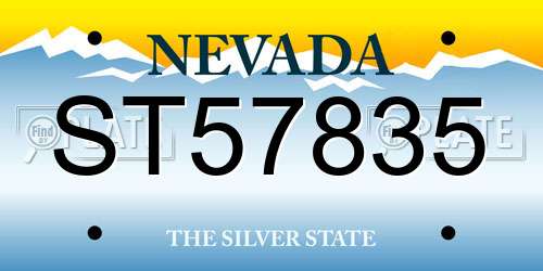 ST57835 Nevada License Plate