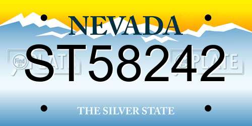 ST58242 Nevada License Plate
