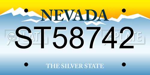 ST58742 Nevada License Plate