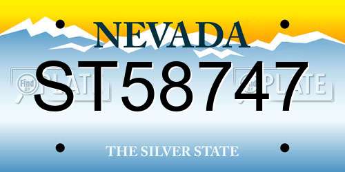 ST58747 Nevada License Plate