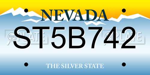 ST5B742 Nevada License Plate