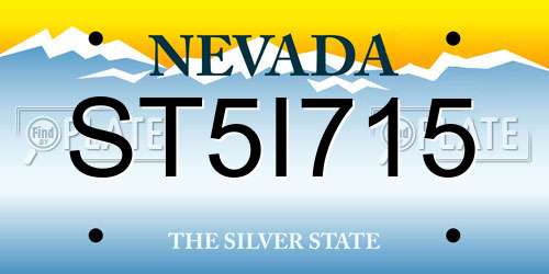 ST5I715 Nevada License Plate