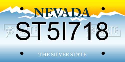 ST5I718 Nevada License Plate
