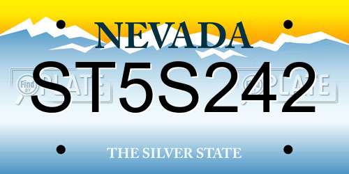 ST5S242 Nevada License Plate