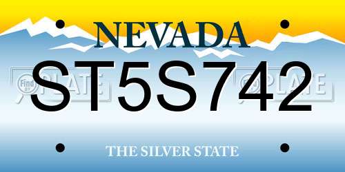 ST5S742 Nevada License Plate