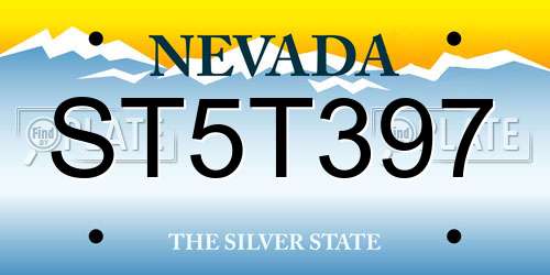 ST5T397 Nevada License Plate