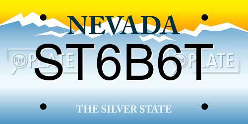 ST6B6T Nevada License Plate
