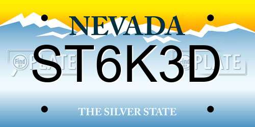 ST6K3D Nevada License Plate
