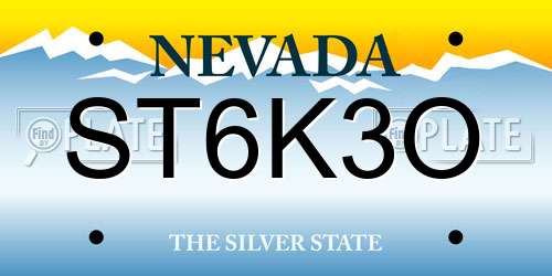 ST6K3O Nevada License Plate