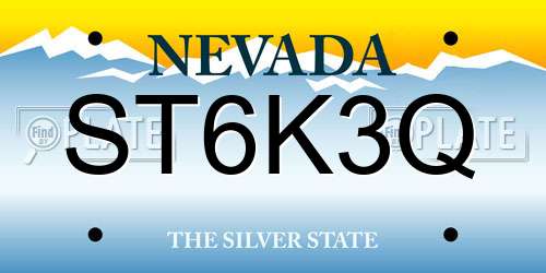 ST6K3Q Nevada License Plate