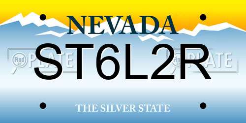 ST6L2R Nevada License Plate