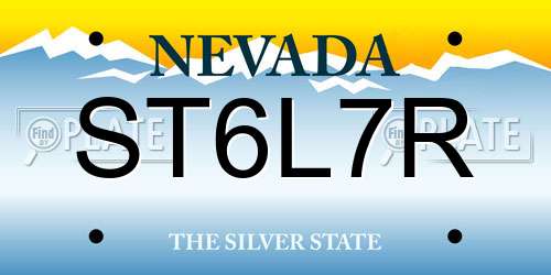 ST6L7R Nevada License Plate