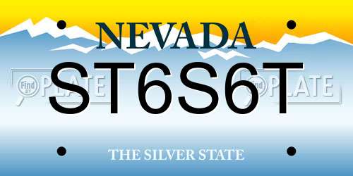 ST6S6T Nevada License Plate