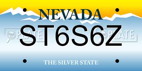 ST6S6Z Nevada License Plate