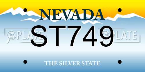 ST749 Nevada License Plate