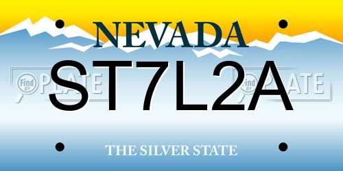 ST7L2A Nevada License Plate